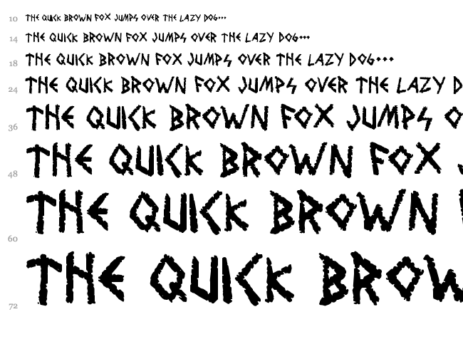 Wolves and Ravens font waterfall